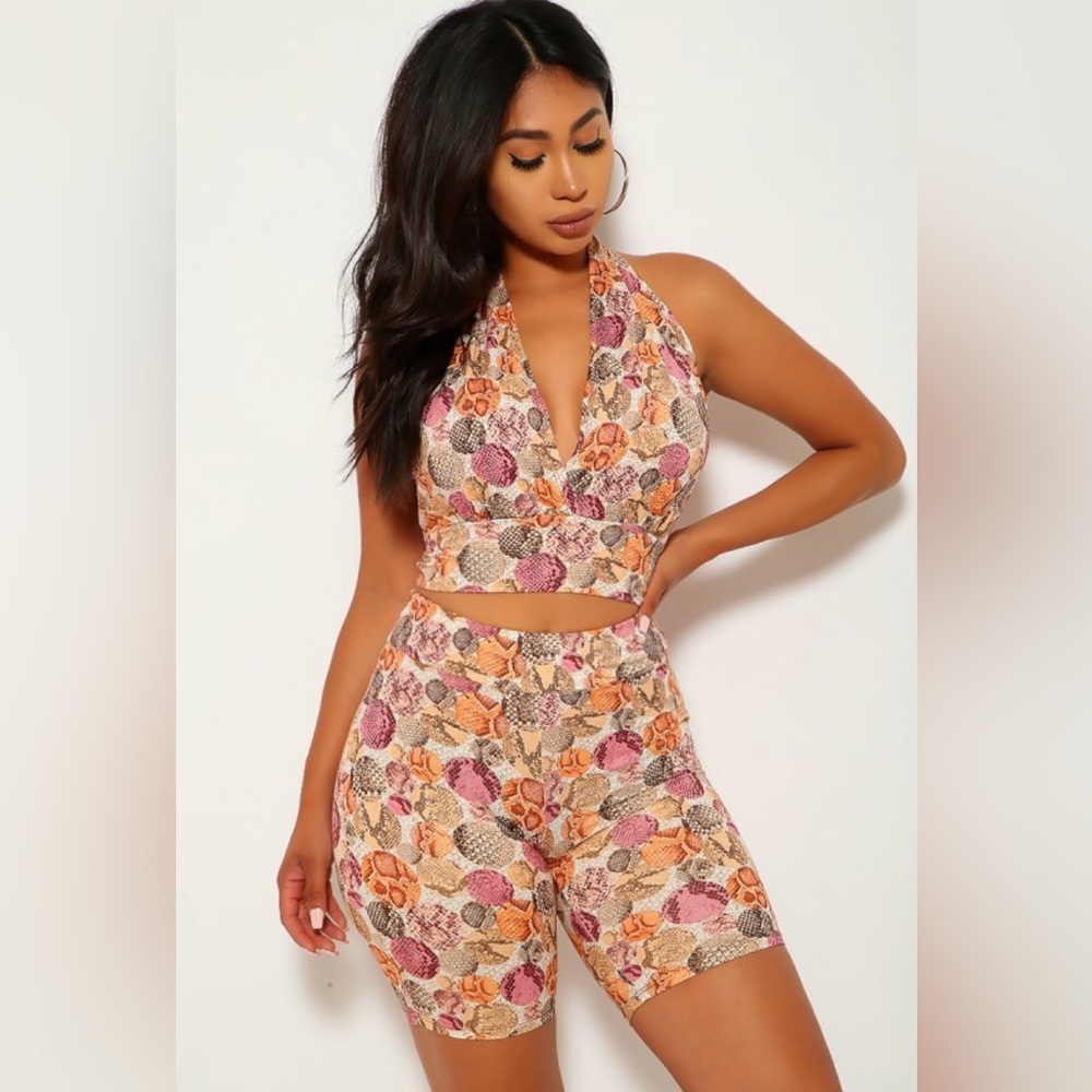 Two Piece Floral Short Set